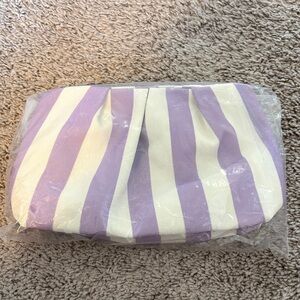 Pureology Purple and White Striped Clutch